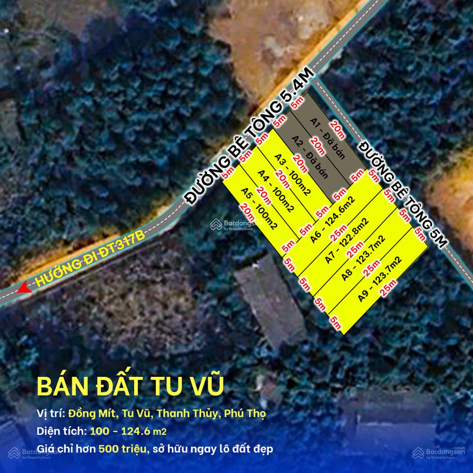 Bán 7 lô đất tu vũ đường tl 317b giá chỉ từ 500 triệu