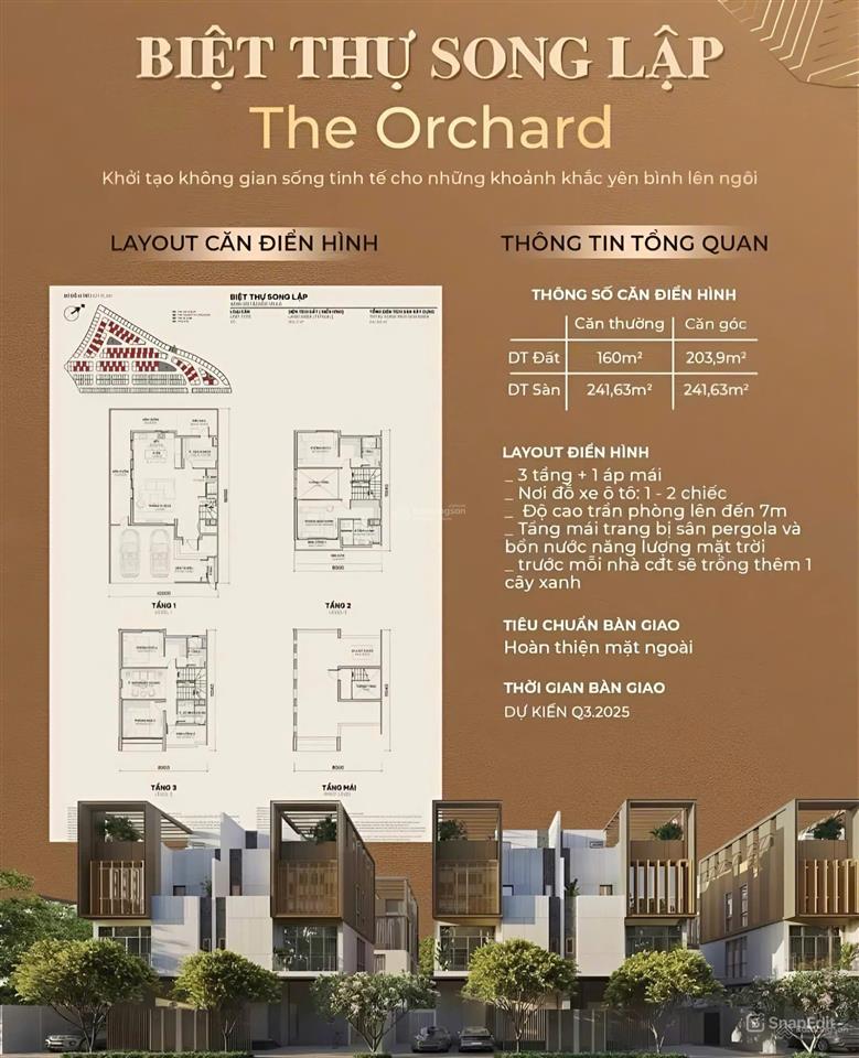 Bán sang nhượng căn song lập the orchard  đối diện công viên island  xem nhà trực tiếp 24/7