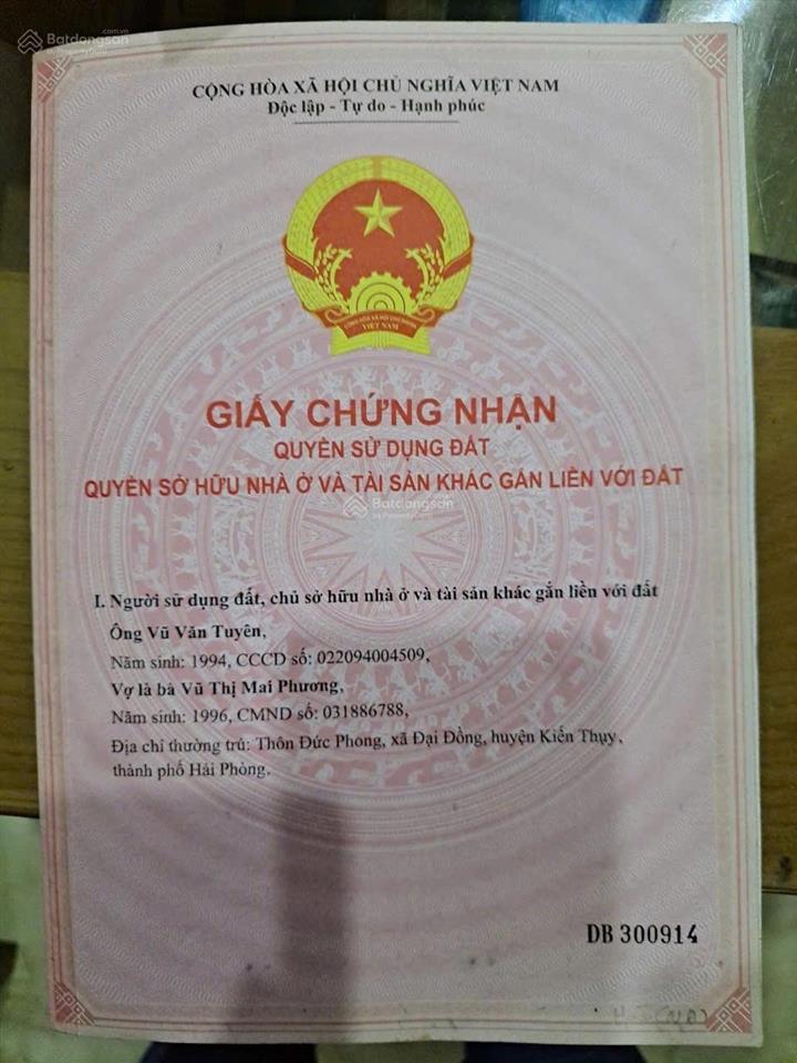 Siêu phẩm đg nhựa trục thôn 8m cách bệnh viện trung tâm kiến thuỵ chỉ 500m , dt 128m2 giá 2 tỷ 250