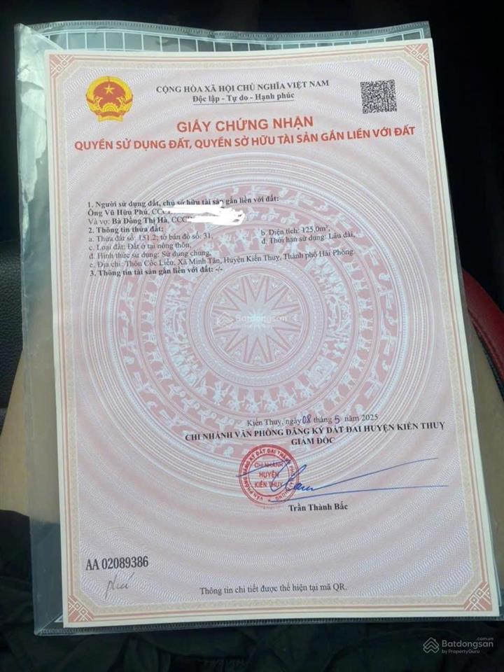 Siêu phẩm mặt đường tỉnh lộ 361, minh tân cách trung tâm huyện kiến thuỵ chỉ hơn 2km 125m2 ngang 5m