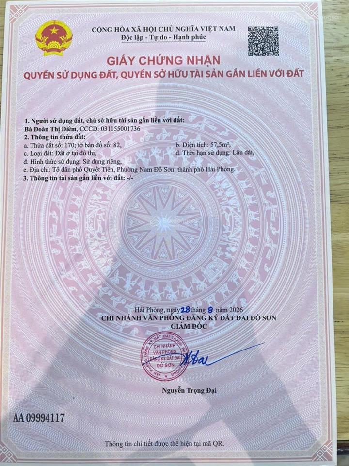 Siêu phẩm cắt lỗ tuyệt đẹp tại phường nam đồ sơn, giá chỉ hơn tỷ tí