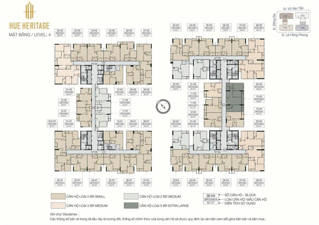 Chính chủ k qua trung gian bán cc tại hue heritage, 5,2 tỷ, 83m2, 3pn, 2wc, hướng đn