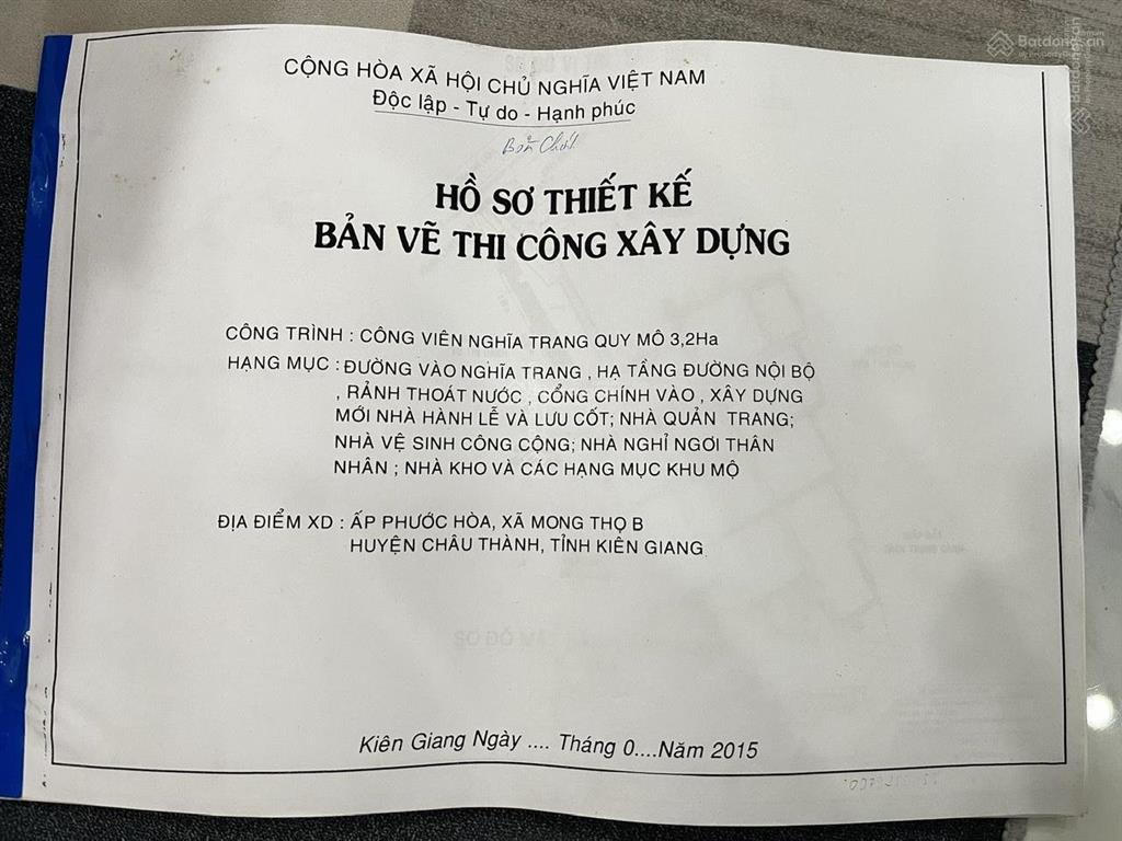 Chuyển nhượng dự án hoa viên nghĩa trang gần rạch sỏi