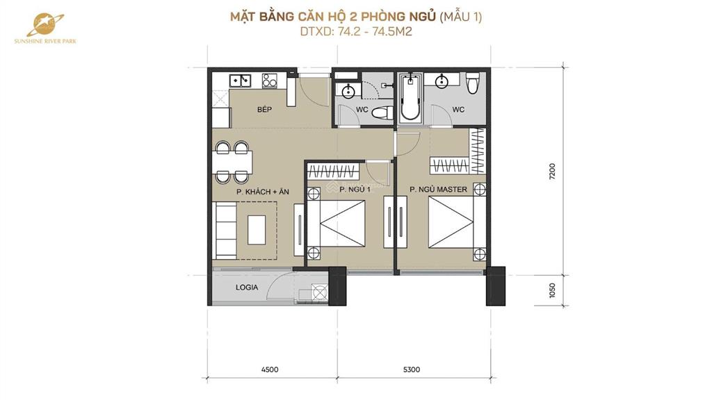 Quá rẻ giá full 7,33 tỷ căn 2pn  sunshine river park  trục đại lộ sông hồng
