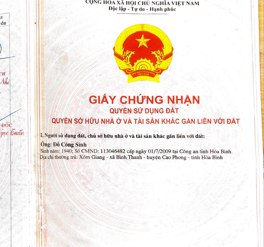 Bán đất xã thung nai, phú thọ, giá tốt 1.6 tỷ, 800 m2