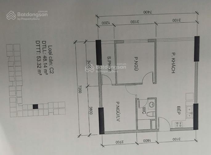 Chính chủ cho thuê saigon gateway q9 2pn, diện tích 53m2 giá 8,5tr