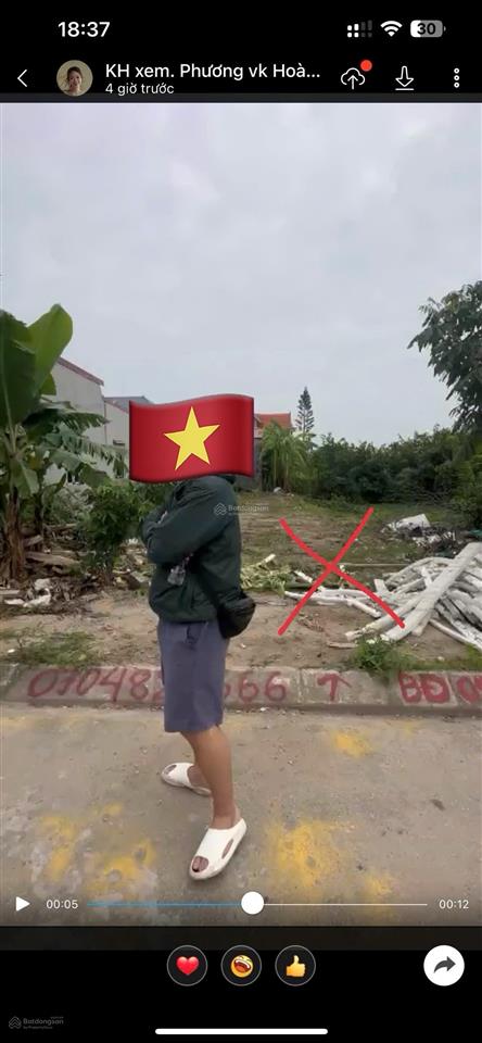 Bán đất thổ cư mặt đường dương kinh, hải phòng  86.5m2 sổ đỏ riêng, gần vinhomes  3.35 tỷ