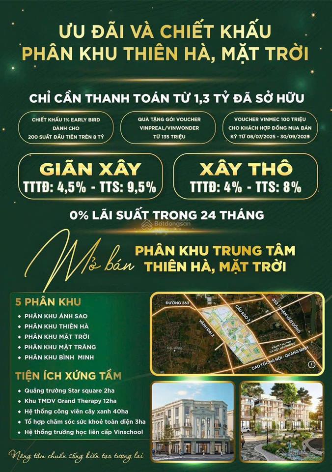 Hơn 4 tỷ 70m2 dự án vinhomes golden city  dương kinh, hải phòng view công viên pk mặt trời