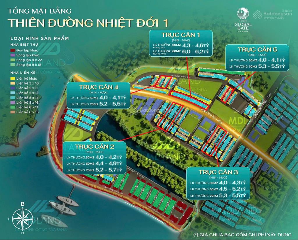 Độc quyền song lập 162m² mặt biển giá tốt nhất vinhomes global gate hạ long xanh