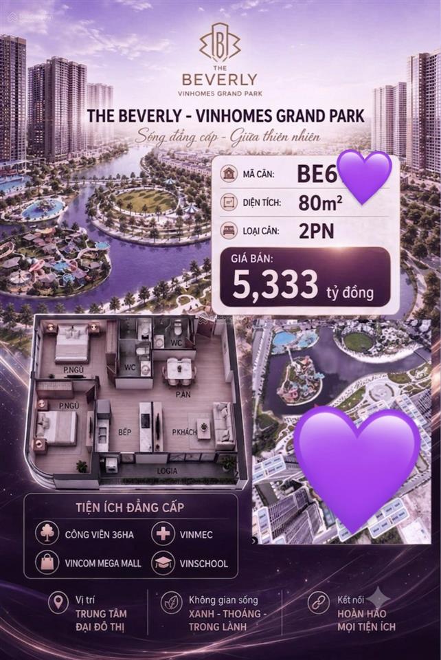 2 phòng ngủ hot the beverly vinhomes grand park