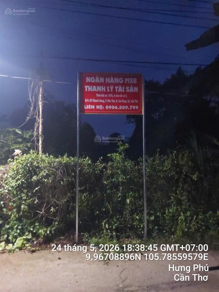 Qsdđ thuộc thửa đất số 1576, tbđ số 4 địa chỉ kv khánh hưng, phường hưng phú, thành phố cần thơ