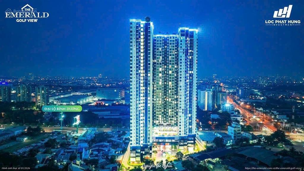 Cho thuê ch 1pn, 50m2 giá ưu đãi, the emerald golf view, thuận an, bình dương