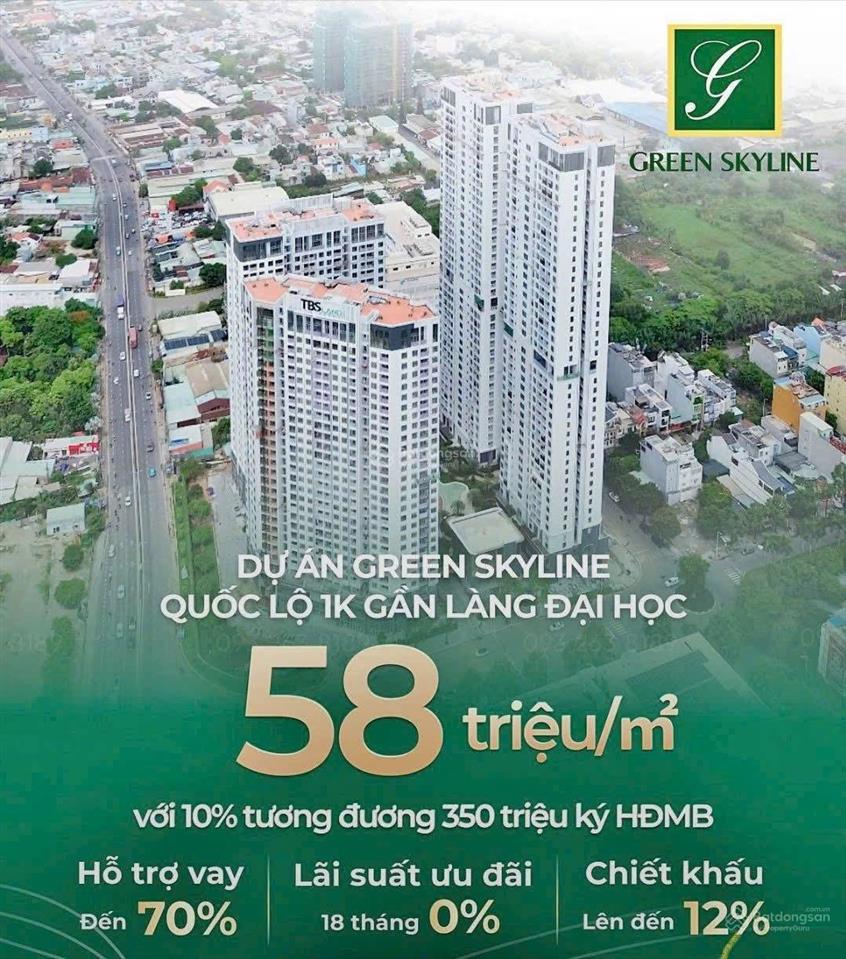 Bán cc 2pn, 2wc, 68m2 tại green skyline, dĩ an, 3,944 tỷ, chính chủ uy tín