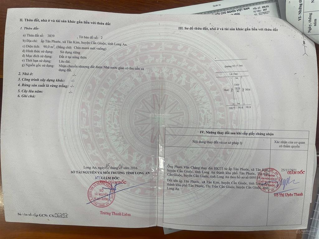 Bán nền đất đã có sổ hồng  đối diện mẫu giáo tân kim  nằm trong khu dân cư đặng huỳnh