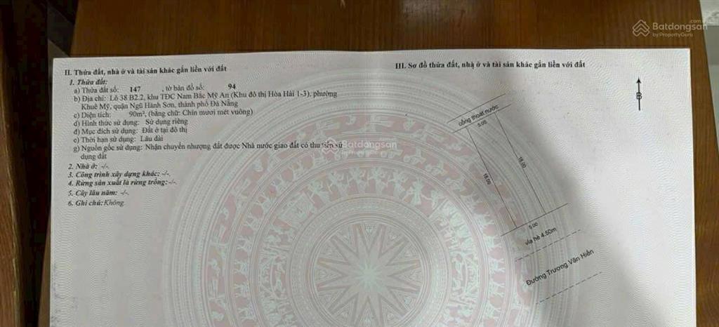 Chính chủ cắt lỗ 700 bán nhanh lô đất ngũ hành sơn giá cực kỳ đầu tư ở đà nẵng