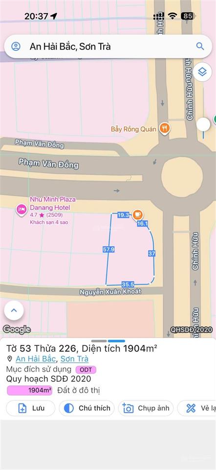 Chính chủ cần cho thuê lô góc hai mặt tiền phạm văn đồng  chính hữu  sơn trà  đà nẵng