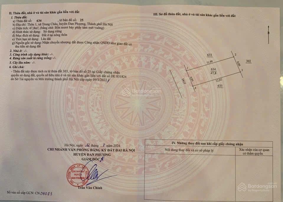 Chính chủ e cần bán 47,8 m trung châu a đan phượng hà nội ( bên làng )