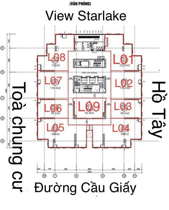 Cho thuê văn phòng discovery complex tầng 23, số 302 cầu giấy nội thất cơ bản view 2 mặt thoáng