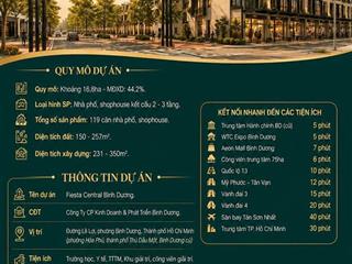 FIESTA CENTRAL – ĐẠI LỘ HOÀNG KIM
 TÂM ĐIỂM ĐẦU TƯ GIỮA THÀNH PHỐ MỚI BÌNH DƯƠNG