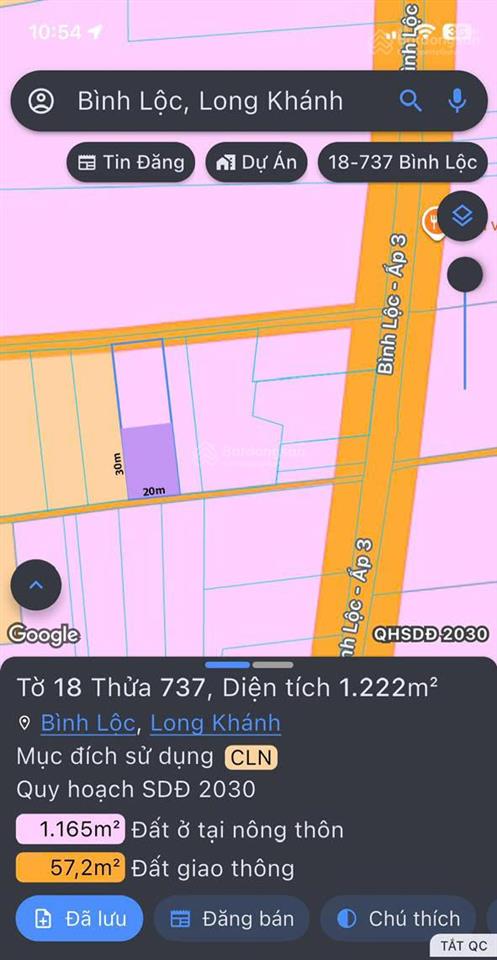 Bán đất lê a, bình lộc sát đường lớn hiện hữu