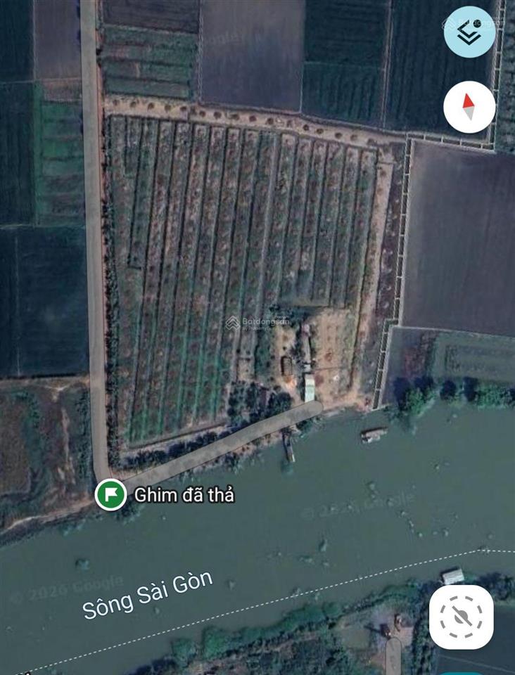 Bán đất mặt tiền sông sài gòn (mặt tiền sông ngang 150m mặt tiền đường ngang 200m), đường rộng 5m