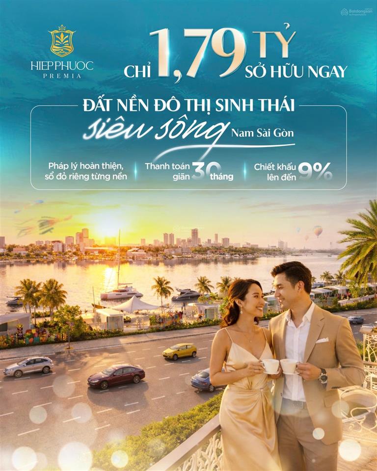 Bán đất nền sổ đỏ hiệp phước premia view sông soài rạp, đẹp mát mẻ, đầy đủ tiện ích, tăng giá tốt