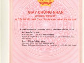 Chính chủ bán đất kp1, tt tân khai  304.2m2, ngang 10m  gần ql13  giá 1,65 tỷ  sổ riêng