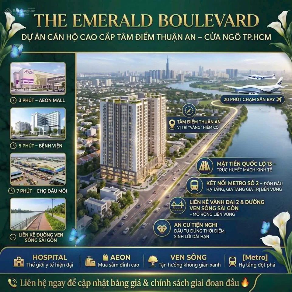 Căn hộ chuẩn cao cấp the emerald boulevard, sở hữu view sông triệu đô, bàn giao full nội thất