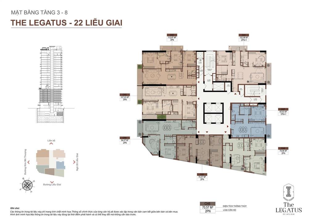Căn hộ chung cư bán tại 22 liễu giai, the legatus, 69m2, giá thỏa thuận, hàng hiếm!
