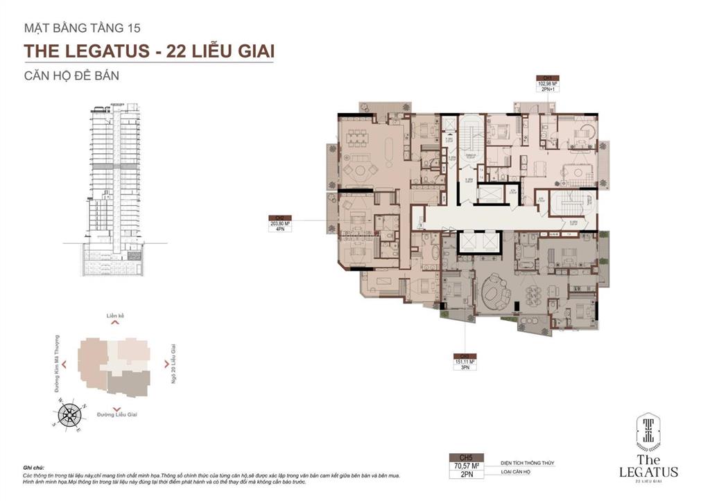 Căn hộ chung cư bán tại 22 liễu giai, the legatus, 69m2, giá thỏa thuận, hàng hiếm!