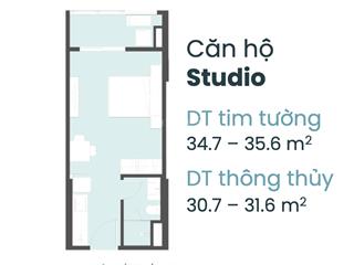 Studio view hồ cực đỉnh masteri grand coast dt 30m2 nhỉnh 2.3 tỷ tts  htls 70% vốn 500tr