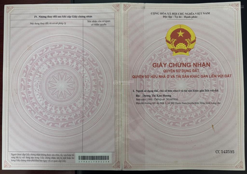 Bán đất thổ + cây lâu năm ấp rừng dầu, xã mỹ hạnh bắc, đức hòa, long an
