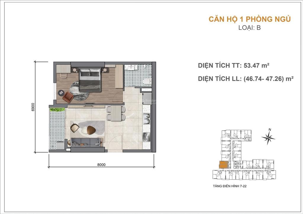 Nổi bật căn góc 1pn đẹp mặt bằng legacy 66 q5  combo ưu đãi 7%+tặng 150 triệu khóa căn