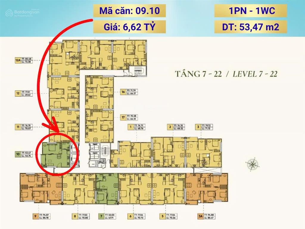 Nổi bật căn góc 1pn đẹp mặt bằng legacy 66 q5  combo ưu đãi 7%+tặng 150 triệu khóa căn