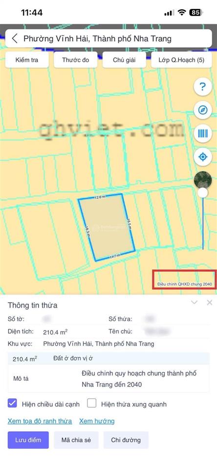 Bán lô đất 3 mặt tiền hẻm ô tô vĩnh hải gần bệnh viện, gần chợ vĩnh hải