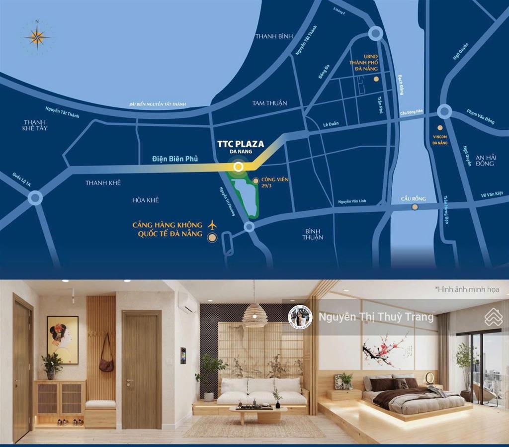 Sở hữu căn hộ ttc plaza đà nẵng (trên siêu thị aeon mall)  thanh toán 20% nhận nhà khai thác liền