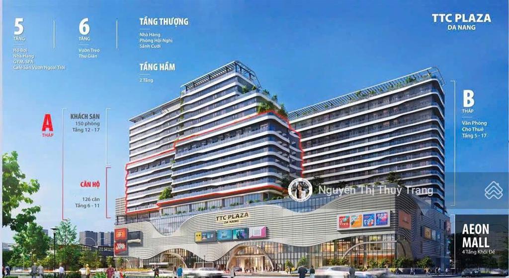 Căn hộ lưu trú ngay tại trung tâm đà nẵng  ttc plaza (aeon mall)