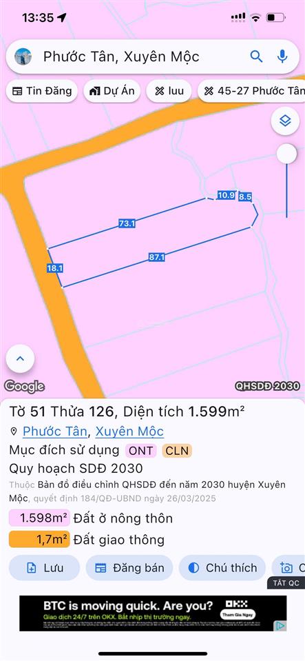 Đất khu dân cư  đường nhựa  thổ cư  giá quá ngộp
