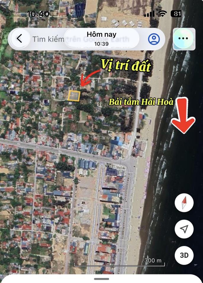Bán lô đất biển hải hoà 2 mặt tiền mặt tiền đường gò cao . cách biển chỉ 100m