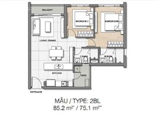 Bán gấp ch palm heights, 7,7 tỷ, 85m2, 2pn, 2wc, an phú, q2, hcm hot!