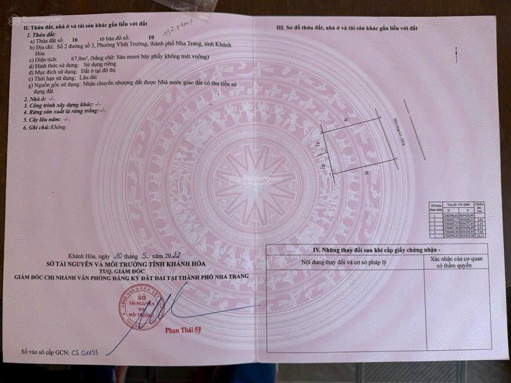Bán quán cà phê, gần biển trần phú mặt tiền 7.05m hiện có 2 căn nhà phường vĩnh trường 4 tỷ 850 tr