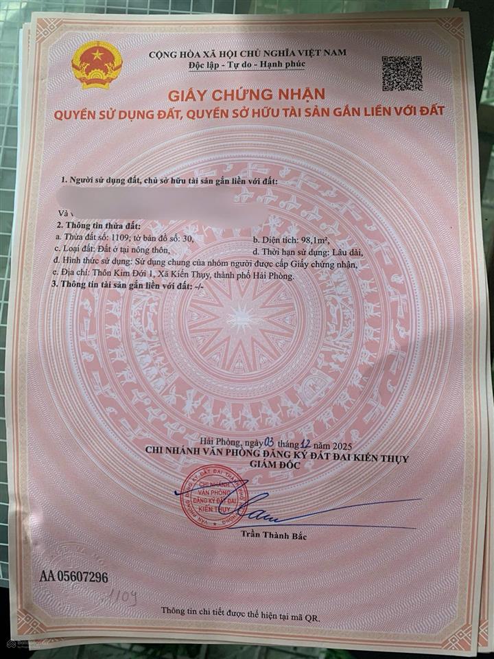 Bán đất giá ưu đãi tại thôn kim đới 1, 2,41 tỷ, 98,1m2