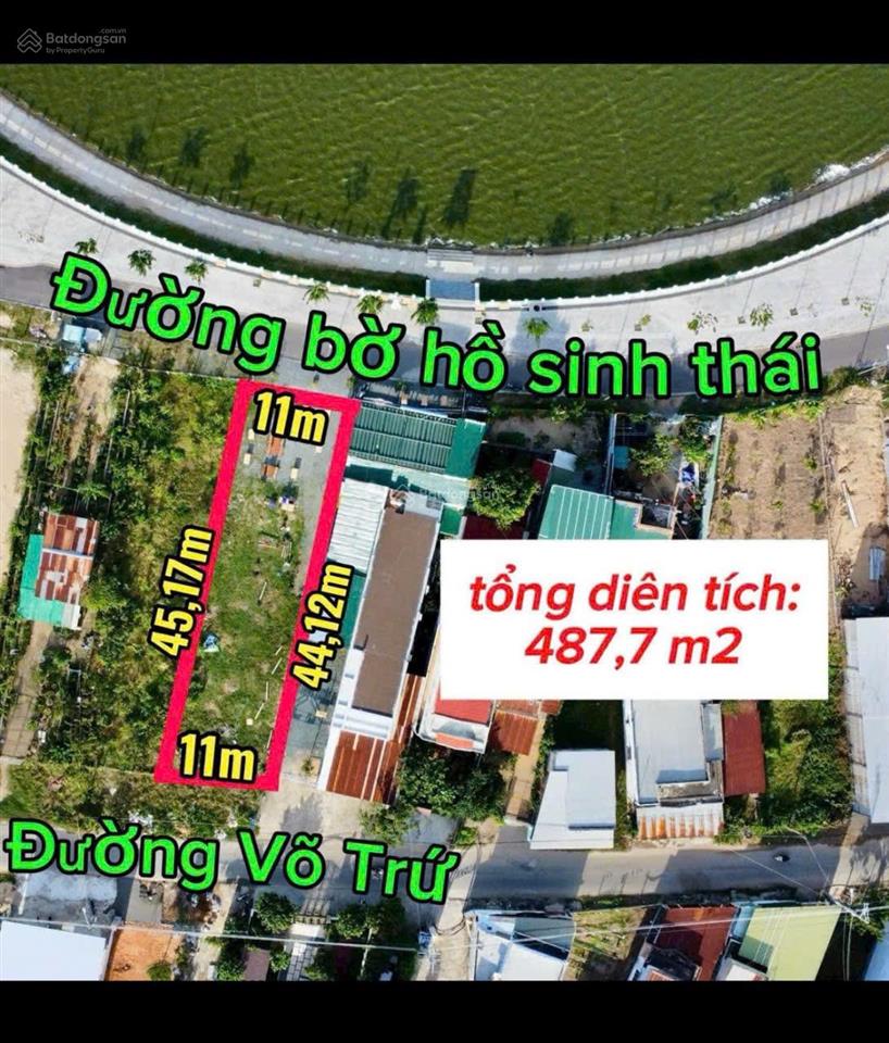 487m2 thổ mặt hồ  cách biển 3km  2 mặt tiền  ngang 11m  5,9 tỷ