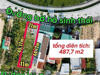 487m2 thổ mặt hồ  cách biển 3km  2 mặt tiền  ngang 11m  5,9 tỷ