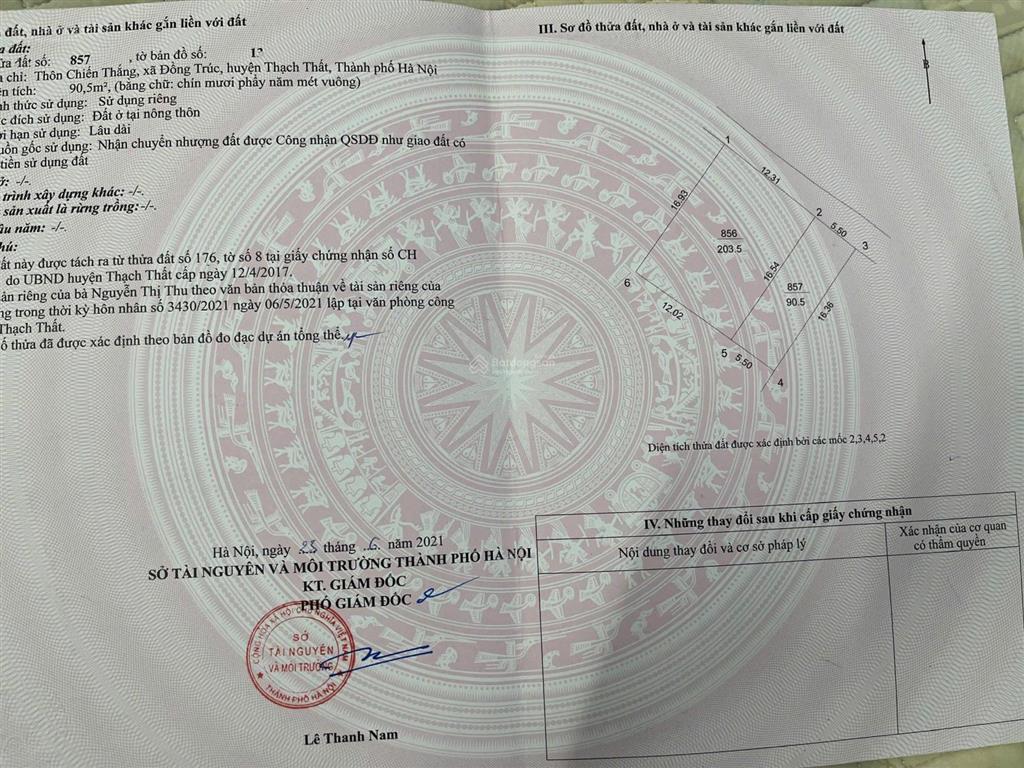 Bán 90m đất đồng trúc (hòa lạc)  siêu hời
