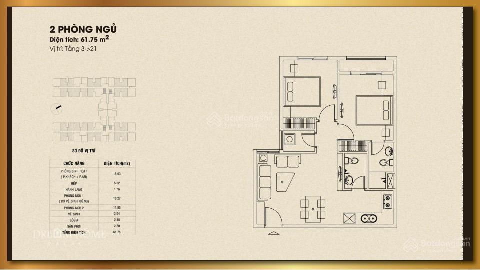 Bán cc tại dream home palace, 2,46 tỷ, 62m2, 2pn, 2wc, nội thất cơ bản