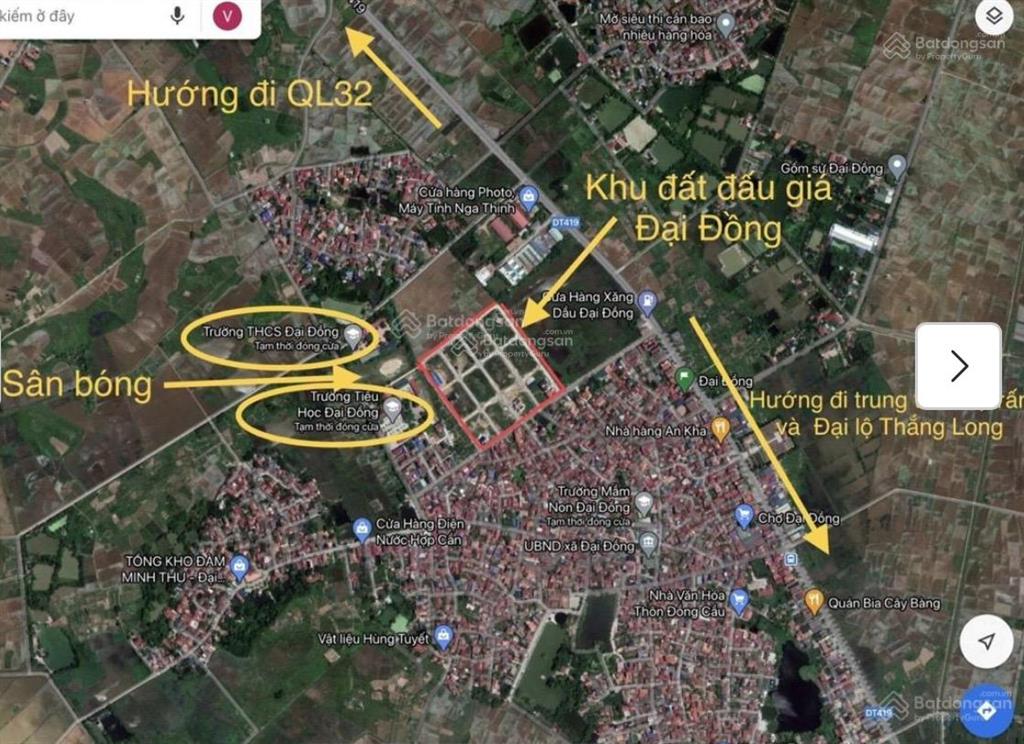 Bán rất gấp đất đấu giá đại đồng, thạch thất, lô sát góc, mặt tiền 8m