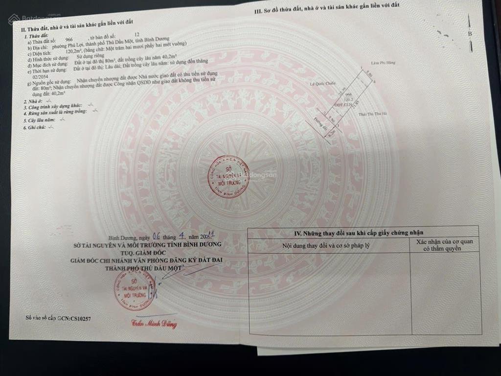Bán đất phú lợi đường nhựa 7m thông