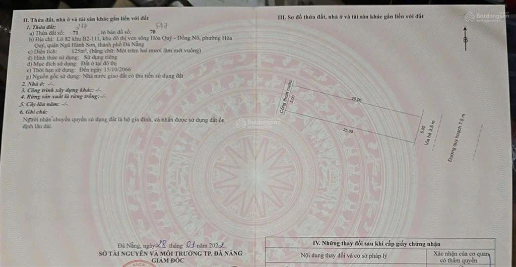 Siêu rẻ! đất đường anh đức  125m h. đông nam chỉ 5,2 tỷ  chủ chịu 2% tncn