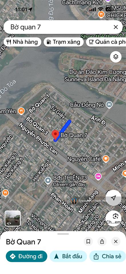 Bán đất bờ quan 7 khu điện âm trái nam hòa xuân, liền kề sunneva